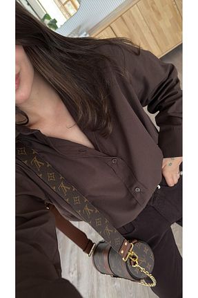 پیراهن قهوه ای زنانه رگولار Tulipabutik - کد 896262553