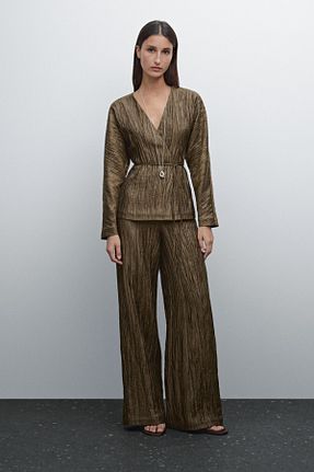 شلوار متالیک زنانه ویسکون Massimo Dutti - کد 892587773