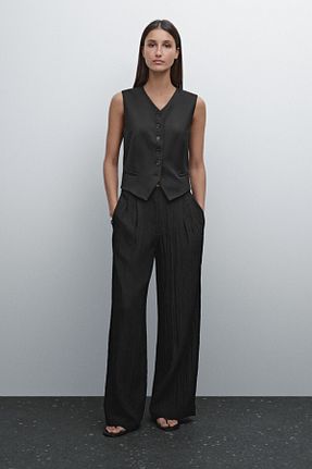 شلوار مشکی زنانه ویسکون Massimo Dutti - کد 892640304