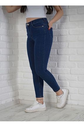 شلوار جین آبی زنانه پاچه گشاد QİSSO - کد 791058687