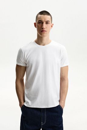 تیشرت سفید مردانه Relaxed Bershka - کد 896278071