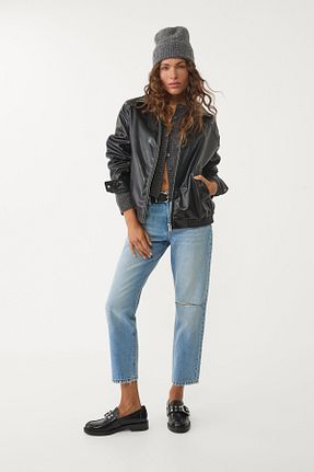 شلوار جین آبی زنانه پاچه ساده Stradivarius - کد 896324809