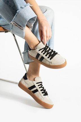 کفش اسنیکر قهوه ای زنانه چرم اصل alkushoes - کد 896324730