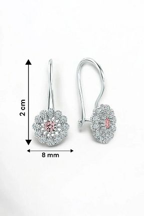 گوشواره نقره صورتی زنانه 925 عیار jelux silver - کد 790188401