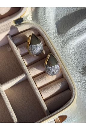 گوشواره جواهر طلائی زیرکن Rossetto Atelier - کد 896300526