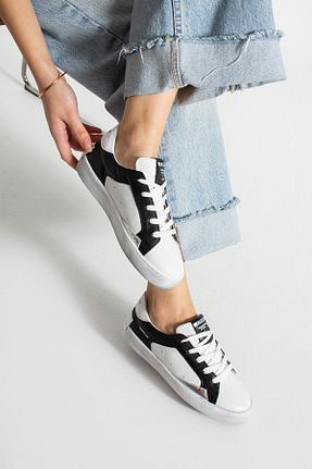 کفش اسنیکر سفید زنانه چرم اصل alkushoes - کد 896301311