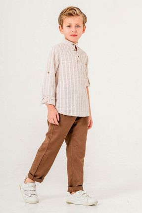 ست بالاتنه و پائین تنه بژ بچه گانه بافتنی Gold Class Kidswear - کد 897489006