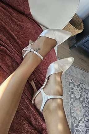 کفش مجلسی بژ زنانه پاشنه پلتفرم TOPUKLA - کد 896325820
