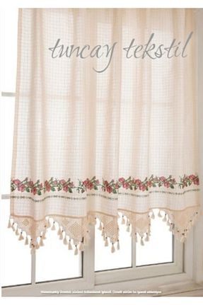 پرده زمینه قرمز کتان TUNCAY TEKSTİL - کد 69587205