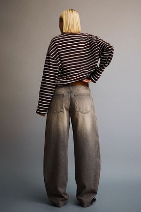 شلوار جین طوسی زنانه رگولار Bershka - کد 896345904