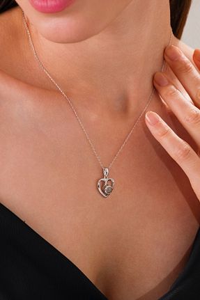 گردنبند نقره سفید زنانه 925 عیار Ricco Jewellery - کد 896345788