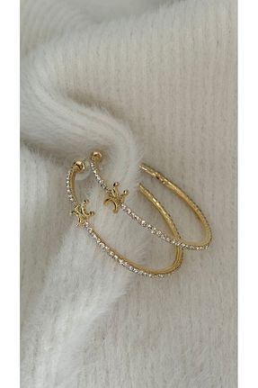گوشواره استیل (فولاد) طلائی استیل (فولاد) Vi store - کد 896340633