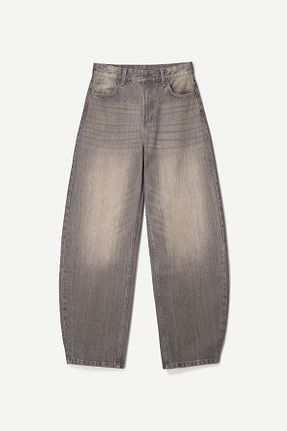 شلوار جین طوسی زنانه پاچه گشاد Bershka - کد 896345904
