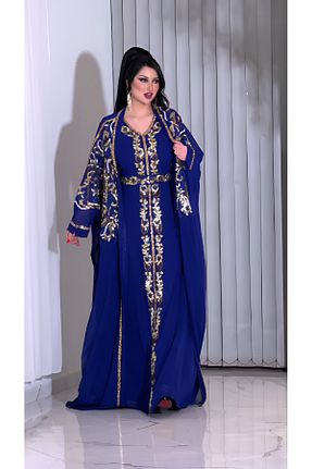 لباس مجلسی و فارغ التحصیلی سرمه ای زنانه شیفون NHMODA - کد 896352502