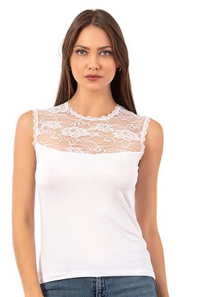 بلوز سفید زنانه ساده ÖZKAN underwear - کد 2531566