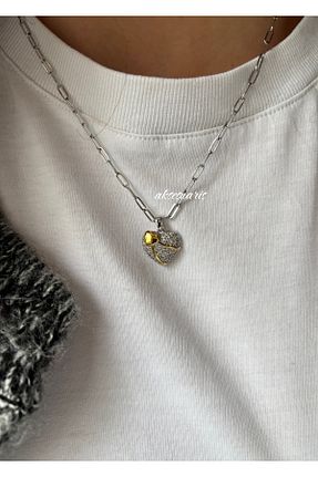 گردنبند استیل ( فولاد ) طوسی زنانه استیل ضد زنگ aksesuaris - کد 896350316