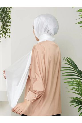 شال سفید زنانه شیفون nacar çarşı - کد 896349758
