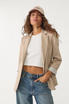 کت بلیزر نباتی زنانه پلی استر Stradivarius - کد 896356061