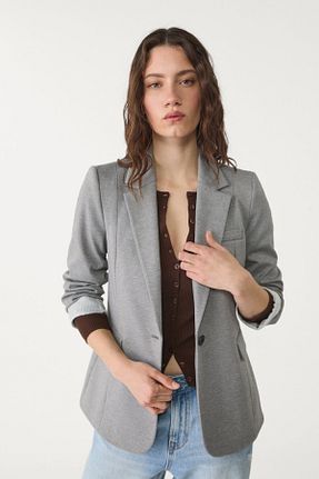 کت بلیزر طوسی زنانه پلی استر Stradivarius - کد 896356054