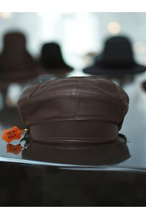 کلاه رنگی زنانه چرم خالص MEBES - کد 895890269