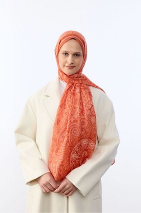 شال نارنجی زنانه پنبه ای LYDIA SCARF - کد 896357498
