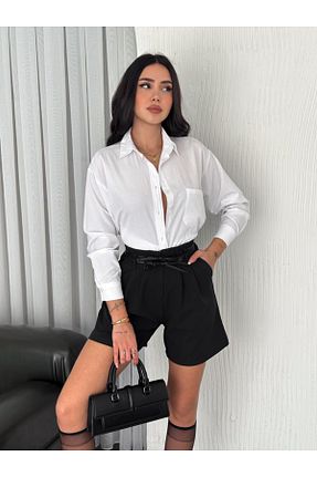 شلوارک و برمودا مشکی زنانه فاق بلند moda çarşım - کد 896410875