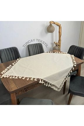 رومیزی بژ کتان TUNCAY TEKSTİL - کد 252062679