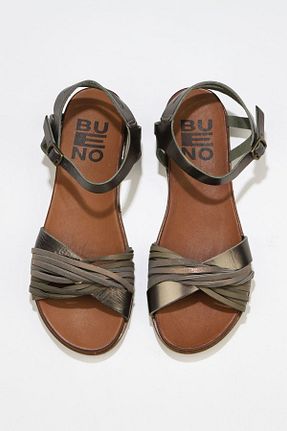 صندل خاکی زنانه پاشنه تخت Bueno Shoes - کد 327930617
