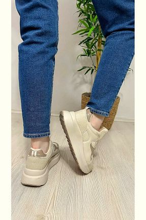 کفش اسنیکر بژ زنانه بند دار RİVOLİ - کد 772636240