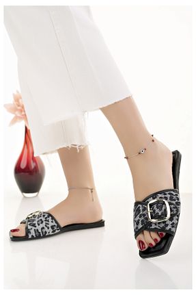 دمپائی طوسی زنانه چرم مصنوعی Modafırsat - کد 896471550