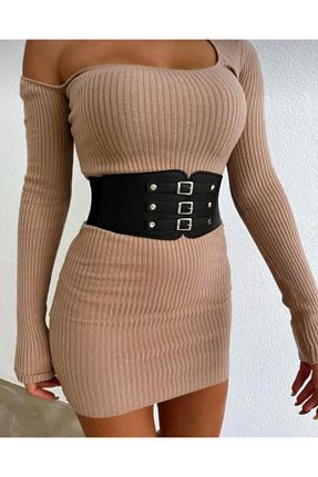 کمربند مشکی زنانه چرم مصنوعی MODAM HİFA - کد 896470610