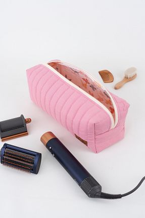 کیف پورتفوی و کلاچ صورتی زنانه پارچه ای estrella paris - کد 889722107
