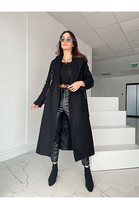 پالتو پشمی مشکی زنانه رگولار My Blog - کد 346215568