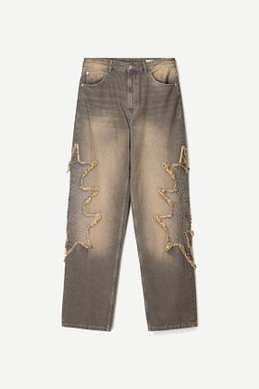 شلوار جین طوسی مردانه رگولار Bershka - کد 896492878