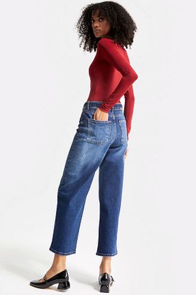 شلوار جین آبی زنانه پاچه ساده Naliru - کد 896538707