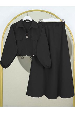 ست بالاتنه و پائین تنه مشکی زنانه بافتنی Modamorfo - کد 876910009