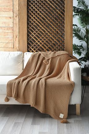 پتو تکنفره قهوه ای اکریلیک Miespiga - کد 193827463