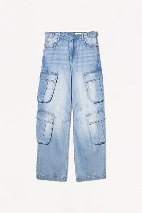شلوار جین آبی زنانه رگولار Bershka - کد 896526271