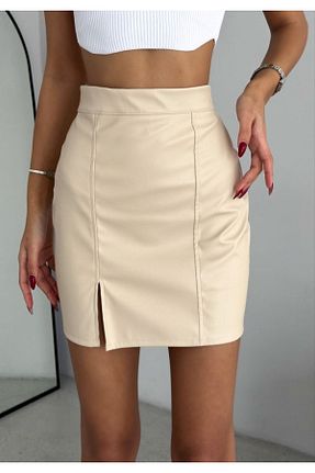 دامن زنانه چرم مصنوعی MODA - کد 896592430
