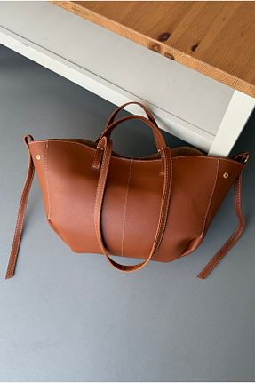 کیف دوشی قهوه ای زنانه چرم مصنوعی Mupa Shoes - کد 896565203