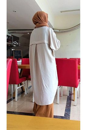 تونیک حجاب بژ زنانه پنبه ای Pasaklı Giyim - کد 739195130