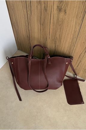 کیف دوشی زرشکی زنانه چرم مصنوعی Mupa Shoes - کد 896573259