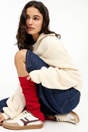 کفش اسنیکر نباتی زنانه بند دار Pull & Bear - کد 896583036