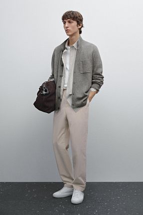 شلوار بژ مردانه پنبه ای Massimo Dutti - کد 896585320