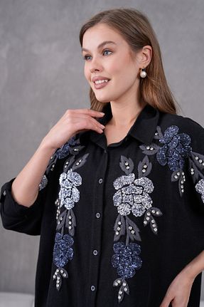 پیراهن مشکی زنانه اورسایز MVStore - کد 896608559