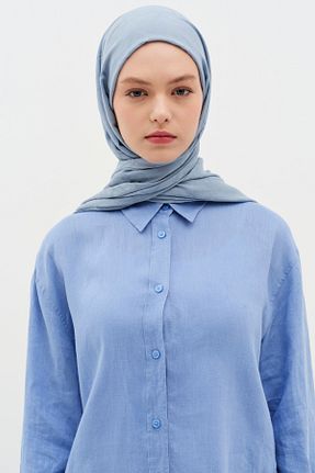 شال سرمه ای زنانه پنبه ای Tuğba - کد 896607077