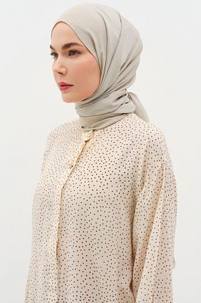 شال خاکی زنانه پنبه ای Tuğba - کد 896621267