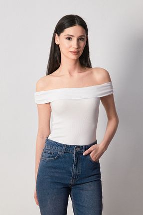 بلوز سفید زنانه ساده Fullamoda - کد 896607814