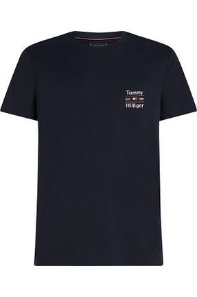 تیشرت سرمه ای مردانه یقه دوچرخه Tommy Hilfiger - کد 896600418