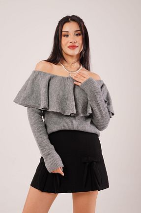 پلیور طوسی زنانه ساده Hipo Trend - کد 896617692